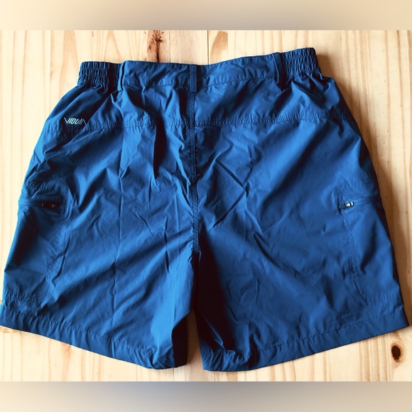 Viodia Men’s Blue Athletic Hiking Shorts Stretch Elastic Waist Zip Pocket Sz L - Picture 2 of 10